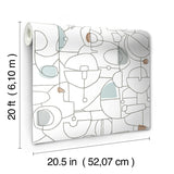 Wallpaper Fauvist Peel & Stick Wallpaper // Blue & Brown