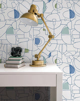 Wallpaper Fauvist Peel & Stick Wallpaper // Blue & Green