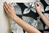 Wallpaper Feather Flight Peel & Stick Wallpaper // Black