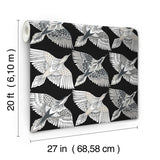 Wallpaper Feather Flight Peel & Stick Wallpaper // Black