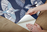 Wallpaper Feather Flight Peel & Stick Wallpaper // Blue