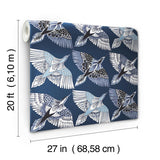 Wallpaper Feather Flight Peel & Stick Wallpaper // Blue
