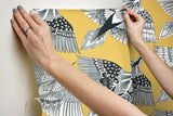 Wallpaper Feather Flight Peel & Stick Wallpaper // Yellow