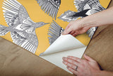 Wallpaper Feather Flight Peel & Stick Wallpaper // Yellow