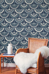 Wallpaper Feather & Fringe Wallpaper // Blue