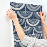 Wallpaper Feather & Fringe Wallpaper // Blue