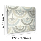 Wallpaper Feather & Fringe Wallpaper // Cream & Blue