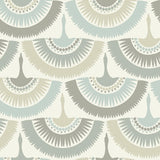 Wallpaper Feather & Fringe Wallpaper // Cream & Blue