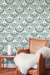 Wallpaper Feather & Fringe Wallpaper // Green
