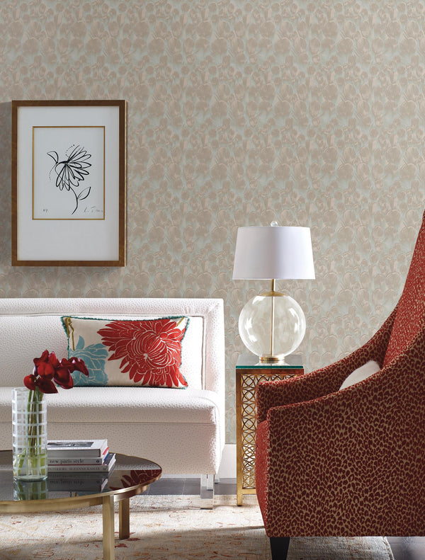 Wallpaper Feathers Wallpaper // Brown & Turquoise