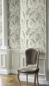 Wallpaper Fernwater Cranes Wallpaper // Black & Green