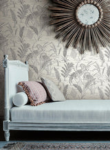 Wallpaper Fernwater Cranes Wallpaper // Black & Grey
