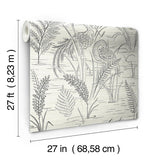 Wallpaper Fernwater Cranes Wallpaper // Black & Grey