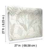 Wallpaper Fernwater Cranes Wallpaper // Brown & Blue