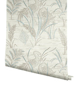Wallpaper Fernwater Cranes Wallpaper // Brown & Blue