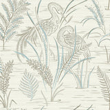 Wallpaper Fernwater Cranes Wallpaper // Brown & Blue