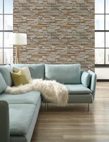 Wallpaper Flat Stone Wallpaper // Brown & Grey