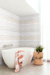 Wallpaper Fleeting Horizon Stripe Wallpaper // Tan