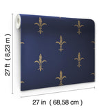 Wallpaper Fleur De Lis Wallpaper // Navy & Gold