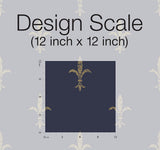 Wallpaper Fleur De Lis Wallpaper // Navy & Gold