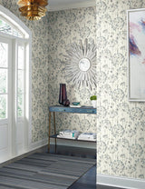 Wallpaper Flourish Peel & Stick Wallpaper // Sheer Blue & Grey