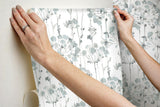 Wallpaper Flourish Peel & Stick Wallpaper // Sheer Blue & Grey