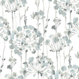 Wallpaper Flourish Peel & Stick Wallpaper // Sheer Blue & Grey