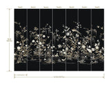 Wallpaper Flowering Vine Chino Wall Mural // Black