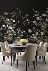 Wallpaper Flowering Vine Chino Wall Mural // Black