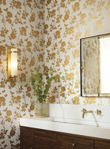 Wallpaper Flutter Vine Wallpaper // White & Gold