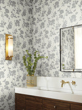 Wallpaper Flutter Vine Wallpaper // White & Silver