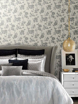 Wallpaper Flutter Vine Wallpaper // White & Silver
