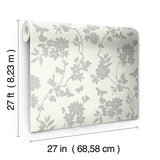 Wallpaper Flutter Vine Wallpaper // White & Silver