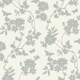 Wallpaper Flutter Vine Wallpaper // White & Silver