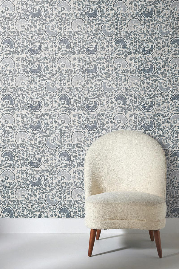 Wallpaper Fontaine Wallpaper // Blue & Grey