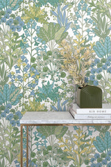 Wallpaper Forest Floor Wallpaper // White & Green