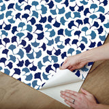 Wallpaper Forest Glade Peel & Stick Wallpaper // Navy Blue