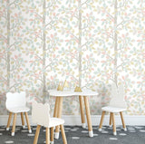 Wallpaper Forest Leaves Peel & Stick Wallpaper // Pink & Mint