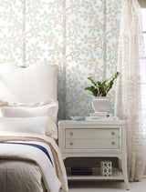 Wallpaper Forest Leaves Peel & Stick Wallpaper // Pink & Mint