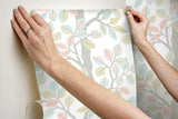 Wallpaper Forest Leaves Peel & Stick Wallpaper // Pink & Mint