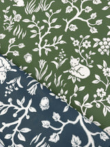 Wallpaper Fox & Hare Wallpaper // Forest Green