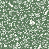 Wallpaper Fox & Hare Wallpaper // Forest Green