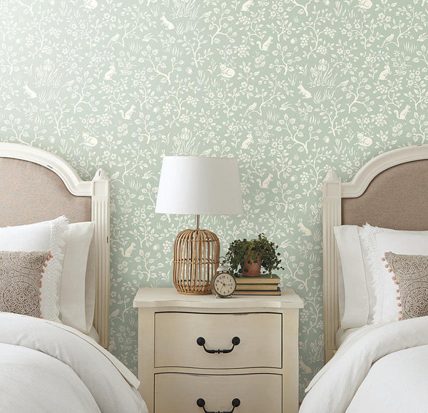 Wallpaper Fox & Hare Wallpaper // Green
