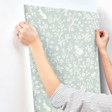 Wallpaper Fox & Hare Wallpaper // Green