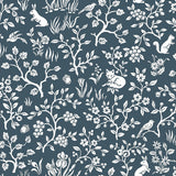 Wallpaper Fox & Hare Wallpaper // Navy