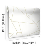 Wallpaper Fractured Prism Peel & Stick Wallpaper // Gold Metallic