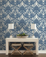 Wallpaper French Artichoke Dam Wallpaper // Blue