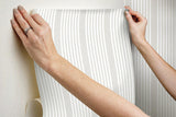 Wallpaper French Linen Stripe Peel & Stick Wallpaper // Off White
