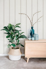 Wallpaper French Linen Stripe Wallpaper // Grey