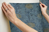 Wallpaper French Marigold Wallpaper // Blue & Gold